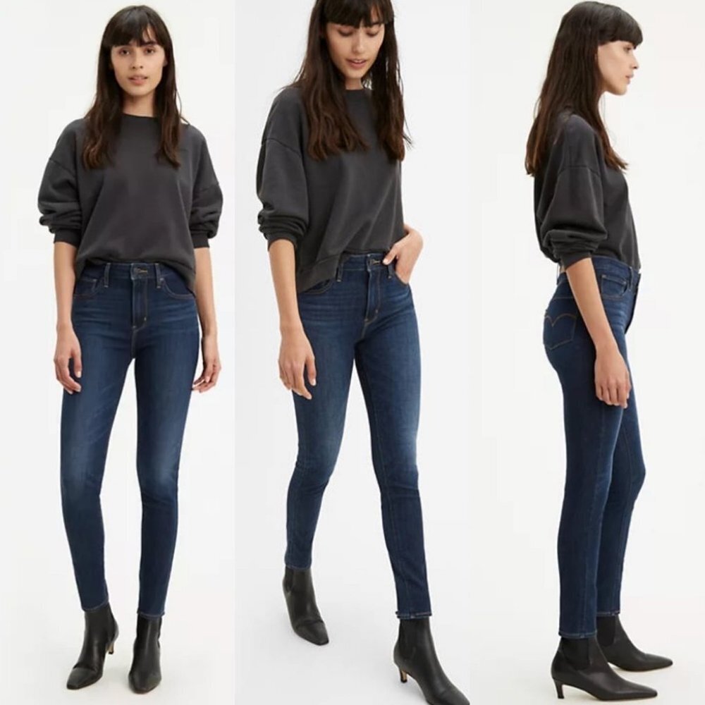 Levis 721 Skinny Jeans High Rise‎ 188820012 Blue Size 24 Minimal Stretch Denim